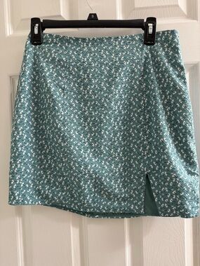 Juniper Blue Floral Mini Skirt Medium M